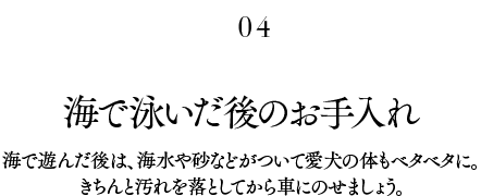 海で泳いだ後のお手入れ