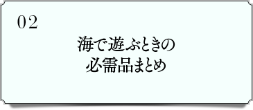 海で遊ぶときの必需品まとめ