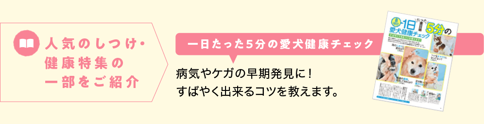 人気のしつけ・健康特集の一部をご紹介