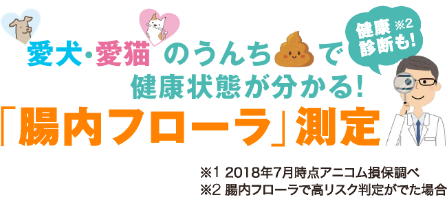 愛犬・愛猫のうんちで分かる!「腸内フローラ」測定ができます!