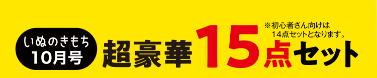 いぬのきもち10月号　超豪華15点セット　※初心者さん向けは14点セットとなります。