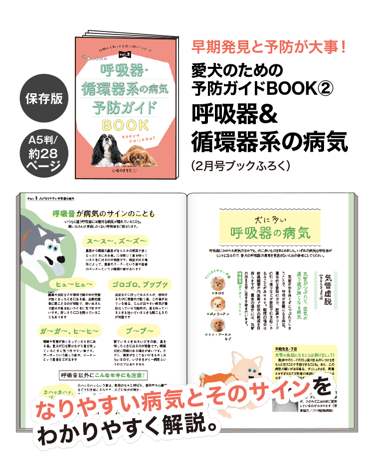 愛犬の「音」に気をつけて！≪愛犬のための予防ガイドBOOK(2)　呼吸器＆循環器系の病気≫