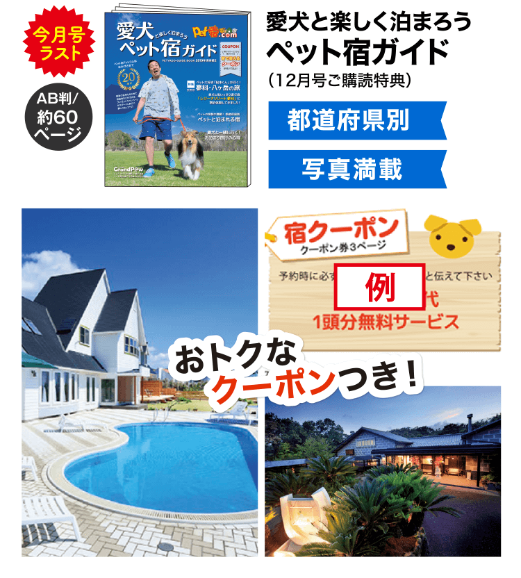 愛犬と楽しく泊まろうペット宿ガイド (12月号ご購読特典)