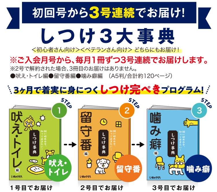 初回号から3号連続でお届け!≪しつけ3大辞典≫