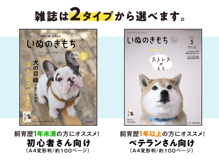 いぬのきもちは2タイプから選べます！[A4変型判／約100ページ]