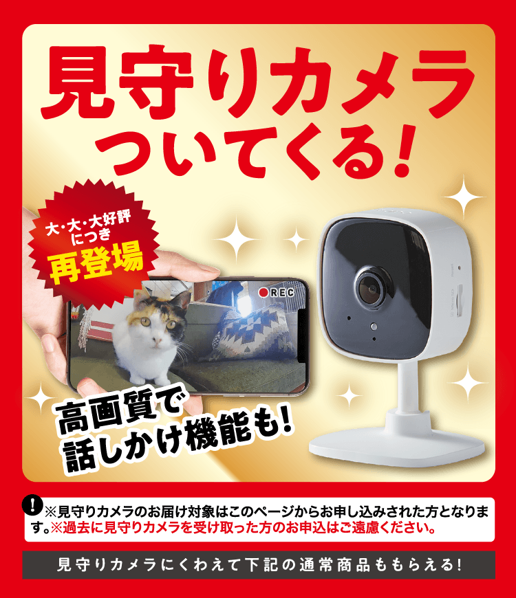 このページからのお申し込み限定！ ≪見守りカメラ≫プレゼント！