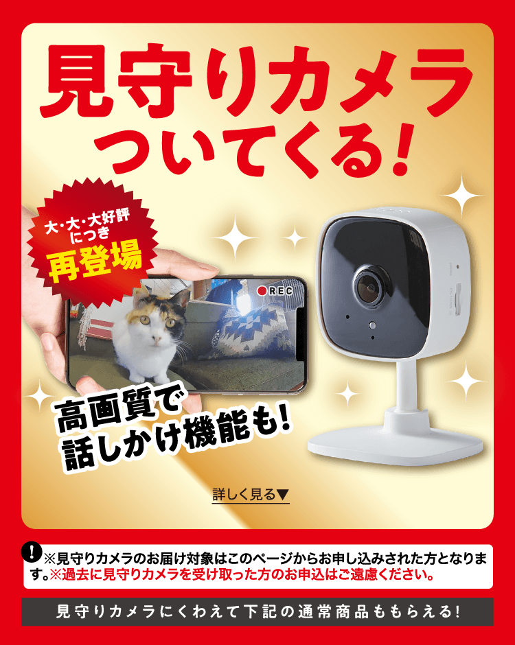 このページからのお申し込み限定！ ≪見守りカメラ≫プレゼント！