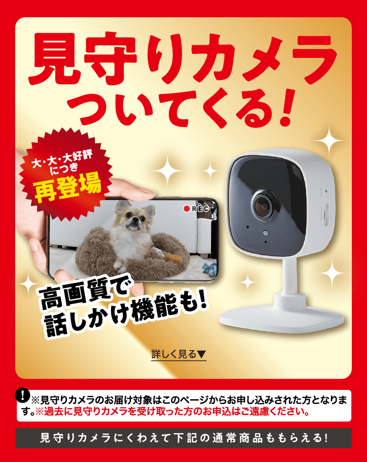 このページからのお申し込み限定！ ≪見守りカメラ≫プレゼント！
