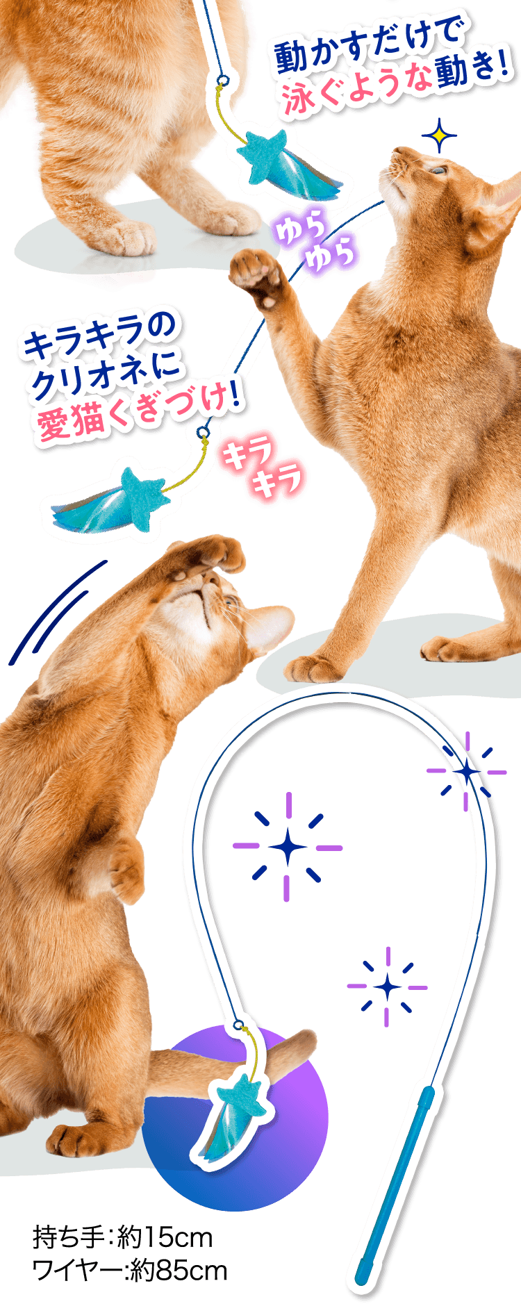 動かすだけで泳ぐような動き！キラキラのクリオネに愛猫くぎづけ！
