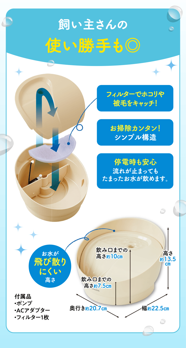 飼い主さんの使い勝手も◎