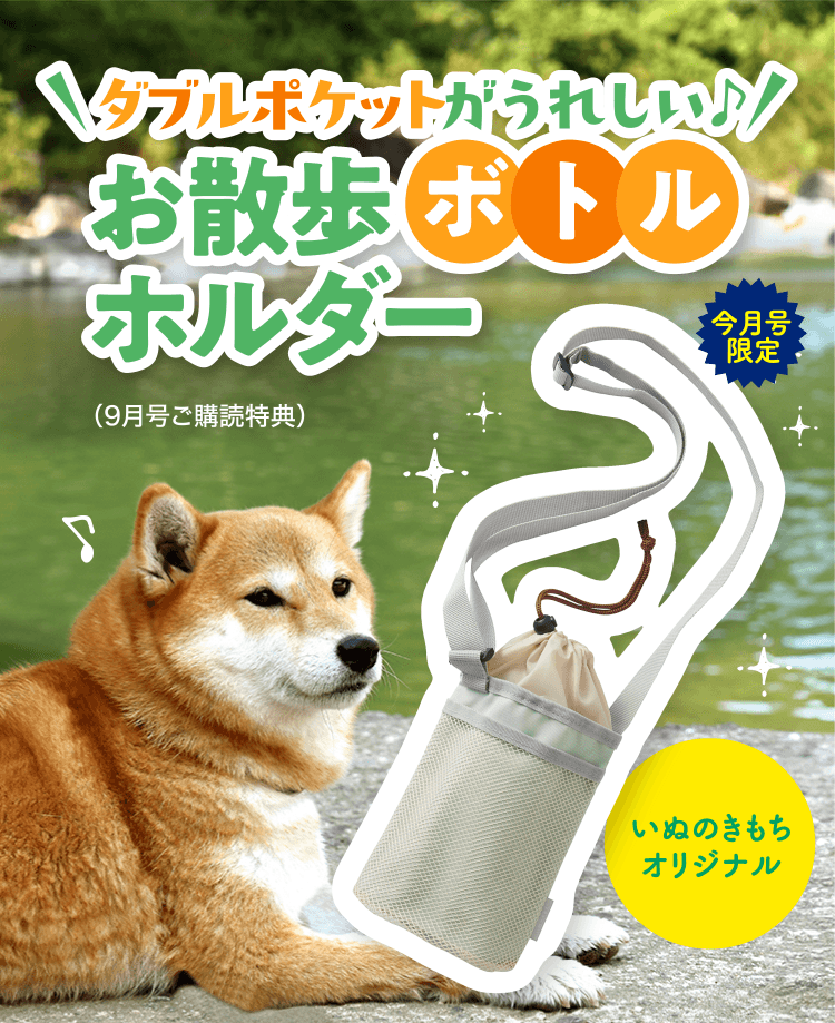 ダブルポケットがうれしい♪お散歩ボトルホルダー いぬのきもちオリジナル 今月号限定