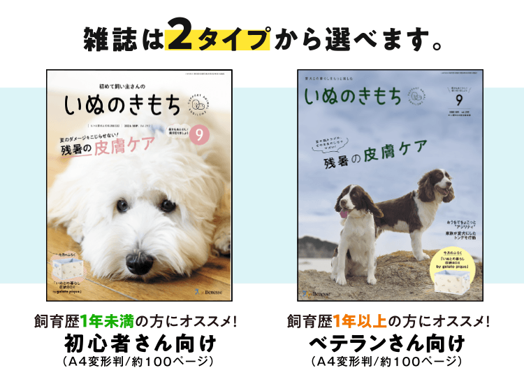 いぬのきもちは2タイプから選べます！[A4変型判／約100ページ]