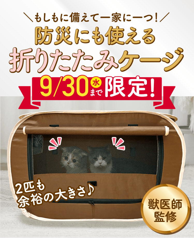 ＼もしもに備えて一家に一つ！／ 防災にも使える折りたたみケージ 9/30水まで 限定!