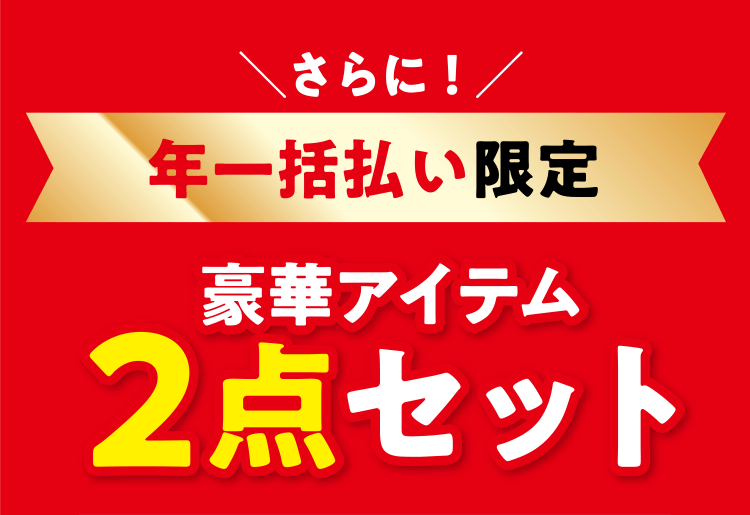 ＼さらに！／年一括払い限定 豪華アイテム 2点セット