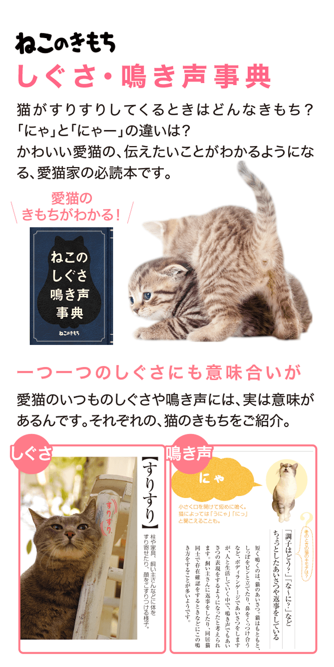 しぐさ・鳴き声辞典|愛猫家の必読本です。