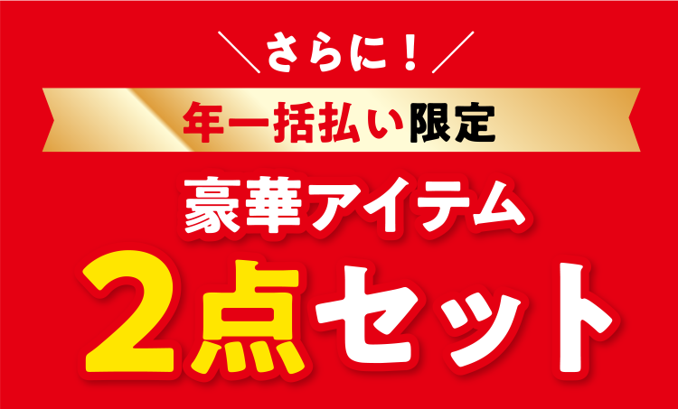 ＼さらに！／年一括払い限定 豪華アイテム 2点セット