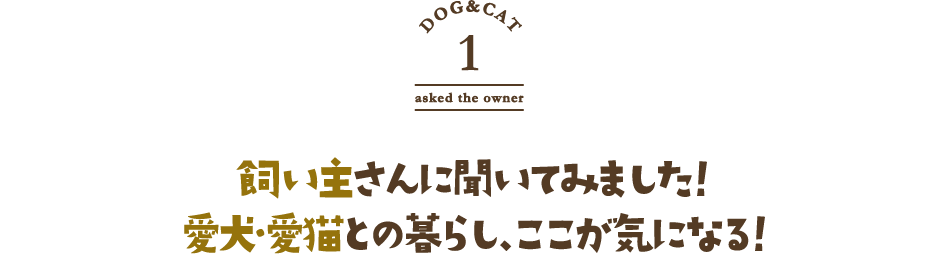 飼い主さんに聞いてみました！愛犬・愛猫との暮らし、ここが気になる！